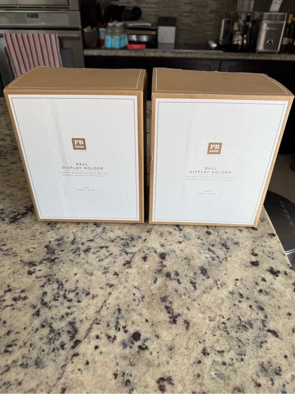 2 - New Pottery Barn Teen Large Wood Ball Holders - Sports Display Wall Mounts
